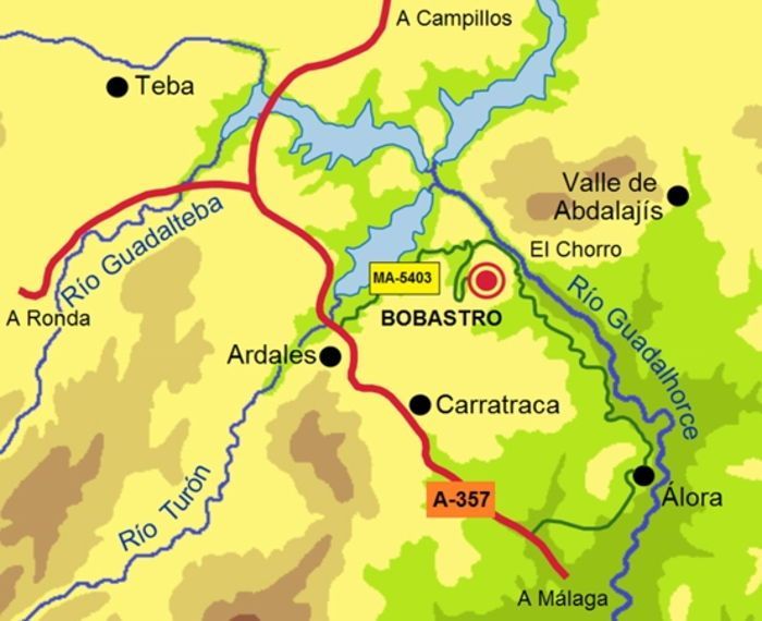 mapa del área de Bobastro
